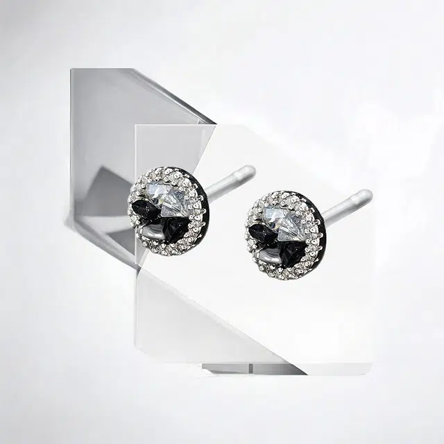 清脆小溪 超闪 流行个性独特设计感 痞帅潮酷时尚气质百搭简约高级感 锆石 耳钉 男款