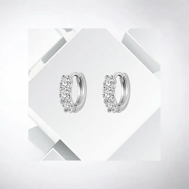 清脆小溪 超闪圈圈 简约轻奢小众设计气质防过敏睡觉免摘小清新风日常百搭 合金 耳环 女款