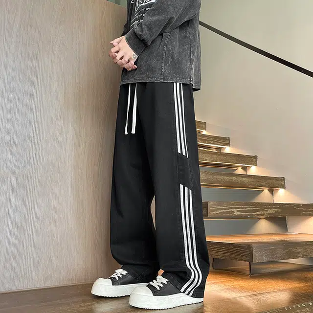 特斯型 高个子加长牛仔裤男士春秋直筒宽松阔腿裤美式裤子秋冬加绒长裤 男款