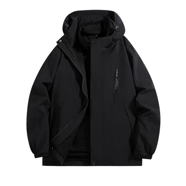 海尔斯 情侣款多色冲锋衣登山服加绒加厚保暖防风三合一可卸帽长袖外套夹克 男女同款