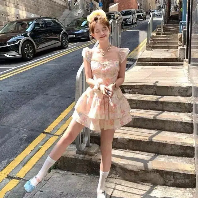 望莱仕 简约潮流舒适短袖多巴胺连衣裙 女款