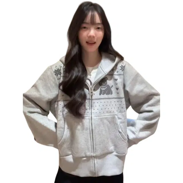 望莱仕 秋冬韩系复古连帽女宽松百搭外套上衣潮卫衣 女款