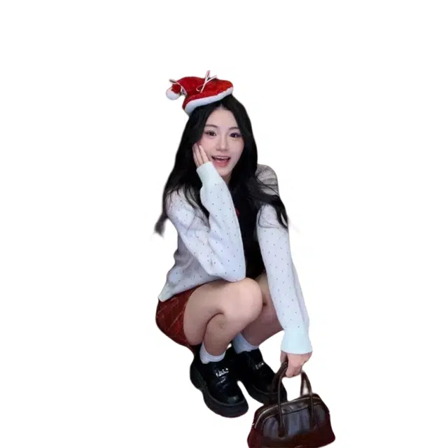 望莱仕 氛围感蝴蝶结波点女春秋洋气减龄超好看开衫上衣针织衫 女款