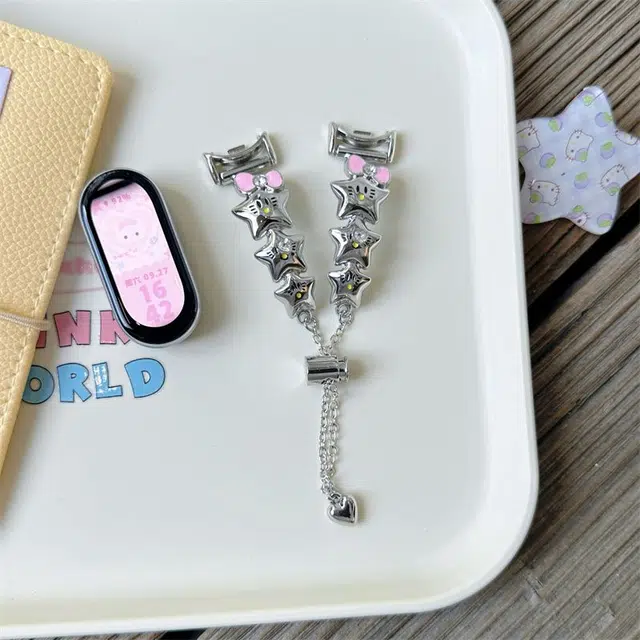 嘉丽兴 表带 小米适用 金属材质 星星链条蝴蝶结可爱小猫时尚小众男女通用