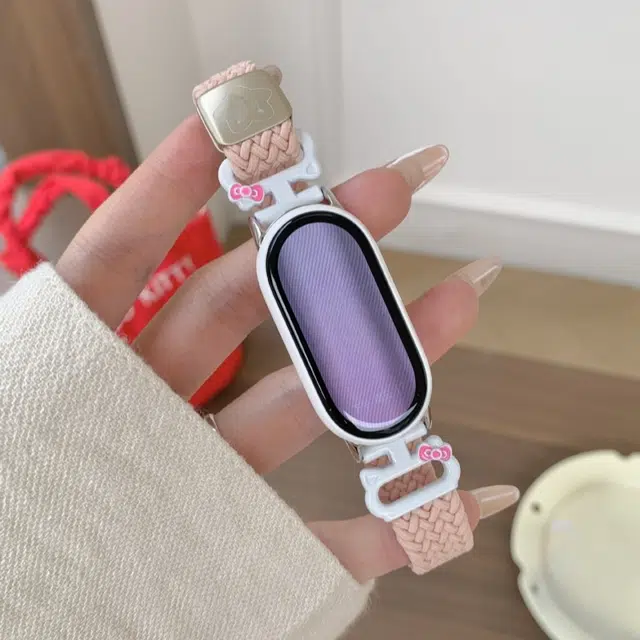 嘉丽兴 表带 小米适用 尼龙材质 小猫金属拼编织磁吸扣腕带时尚小众男女通用