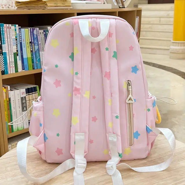 森马 可爱星星轻便书包小清新简约百搭背包森系 尼龙 双肩包 常规 女款 多色