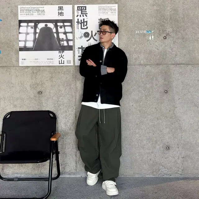 悍戈 春秋季纯色高级感针织开衫外套与假两件复古格子毛衣夹克 男女同款