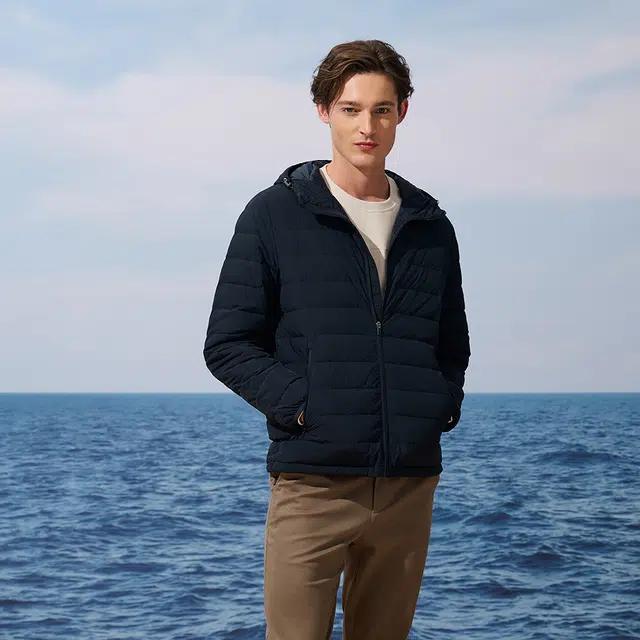 Nautica Windproof Hooded Down Jacket