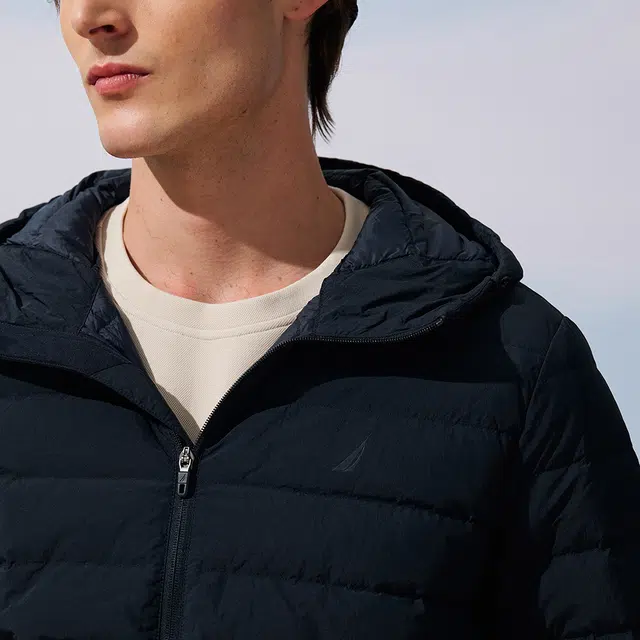 Nautica Windproof Hooded Down Jacket