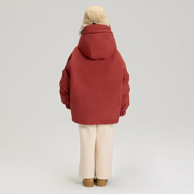 帕兰朵棉衣 冬 时尚甜酷女童纯色抽绳连帽户外休闲棉服保暖舒适百搭 青少年