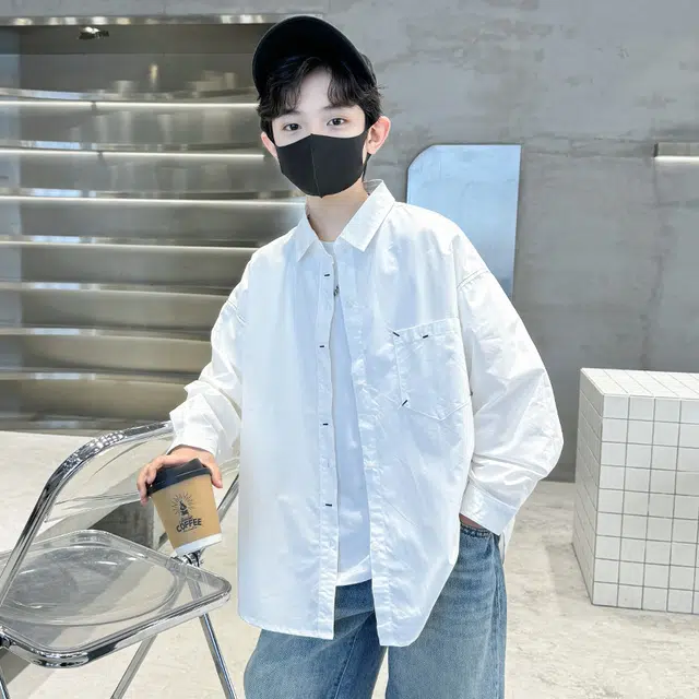 帕兰朵 休闲衬衫 简约时尚纯色文艺风百搭套结上衣 青少年