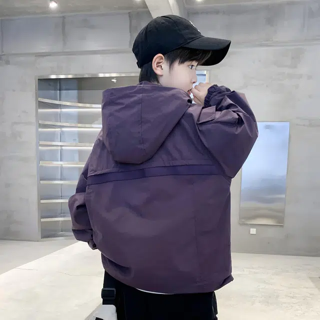 帕兰朵户外服 男童春装外套春秋款工装夹克帅气中大童冲锋衣春季潮 青少年