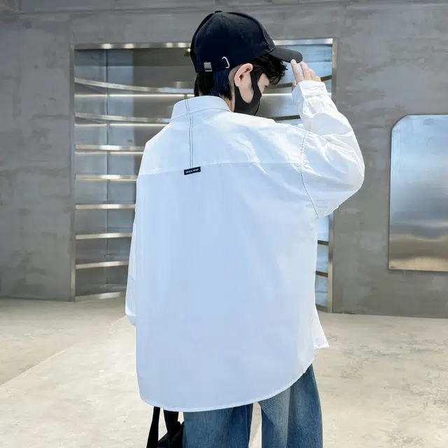 帕兰朵 休闲衬衫 简约时尚纯色文艺风百搭套结上衣 青少年