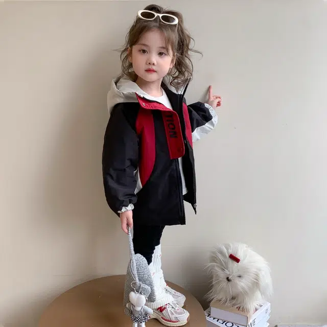 帕兰朵派克服 女童冲锋衣外套秋冬款儿童宝宝冬季撞色夹棉棉服女孩冬装夹克 中小童