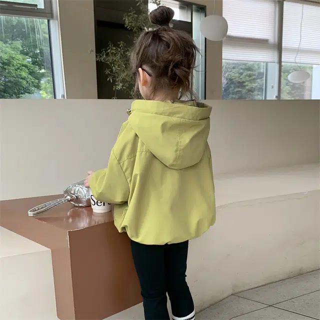 帕兰朵上装 潮流时尚百搭宽松舒适休闲运动洋气可爱风小女孩纯色双拉链外套 中小童