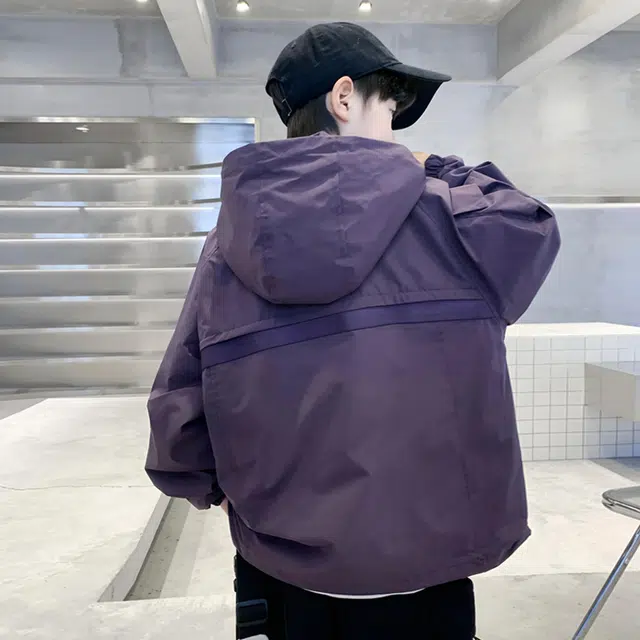 帕兰朵户外服 男童春装外套春秋款工装夹克帅气中大童冲锋衣春季潮 青少年