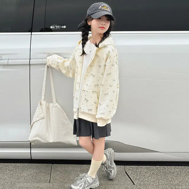 帕兰朵棒球服 潮流时尚百搭休闲运动女童碎花刺绣外套 青少年