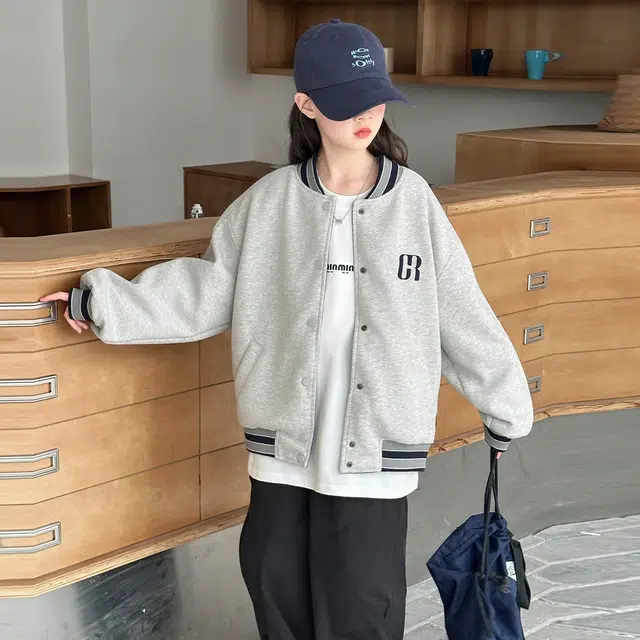 帕兰朵棒球服 女童外套秋季洋气时髦中大童儿童双面穿初中生上衣 青少年