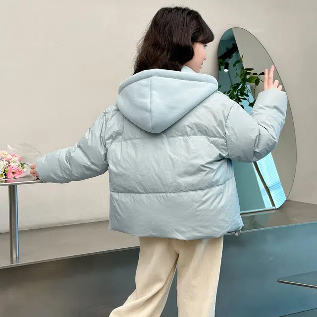 帕兰朵 棉衣 冬 女童韩版洋气假两件设计感棉服舒适轻盈简约百搭 青少年