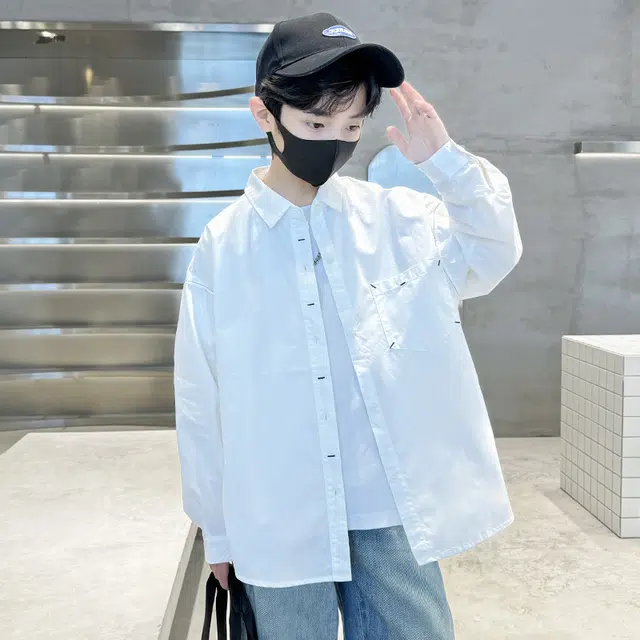 帕兰朵 休闲衬衫 简约时尚纯色文艺风百搭套结上衣 青少年