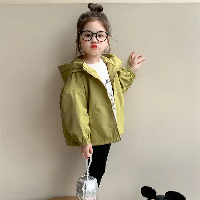 帕兰朵上装 潮流时尚百搭宽松舒适休闲运动洋气可爱风小女孩纯色双拉链外套 中小童
