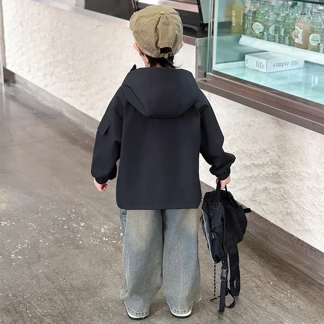 帕兰朵户外服 春秋季 潮流酷帅风男童个性纯色上衣外套休闲百搭 中小童