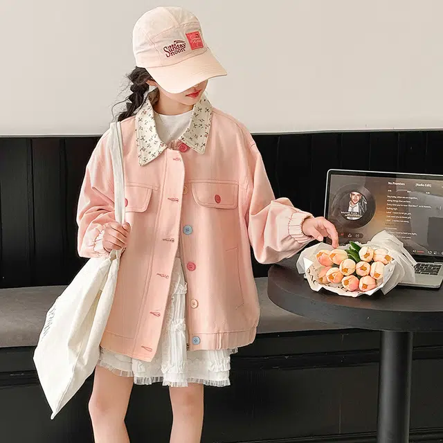 帕兰朵上装 潮流时尚百搭休闲运动彩扣碎花外套 青少年