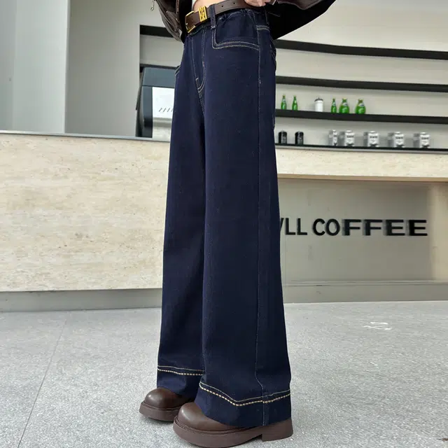 帕兰朵牛仔裤 女童高街个性潮流韩版直筒脚口绣花延边长裤女春秋款高腰显瘦显高阔腿拖地裤潮 青少年