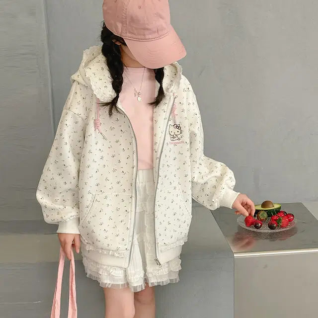 帕兰朵棒球服 潮流时尚百搭休闲运动女童碎花刺绣外套 青少年