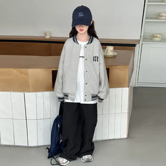 帕兰朵棒球服 女童外套秋季洋气时髦中大童儿童双面穿初中生上衣 青少年