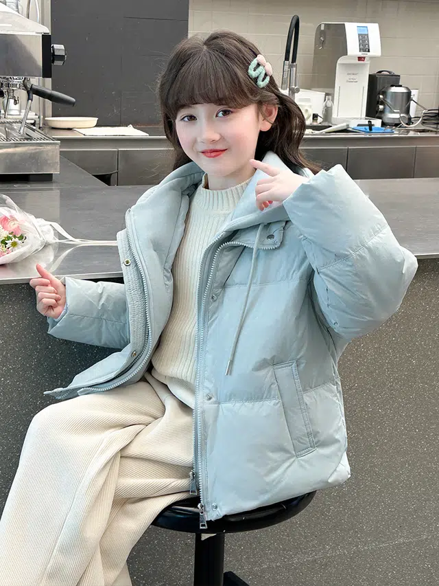 帕兰朵 棉衣 冬 女童韩版洋气假两件设计感棉服舒适轻盈简约百搭 青少年