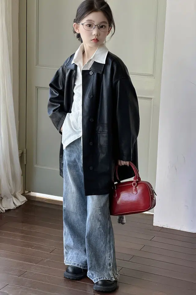 帕兰朵皮衣 春秋季 时尚潮酷休闲皮风衣亲肤舒适打底衬衫两件套 青少年