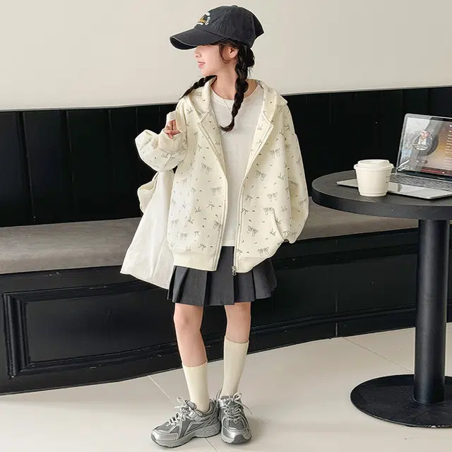 帕兰朵棒球服 潮流时尚百搭休闲运动女童碎花刺绣外套 青少年