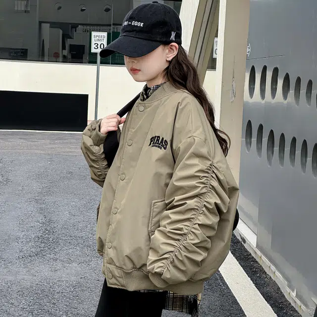 帕兰朵棒球服 女童春秋季洋气时尚字母刺绣外套