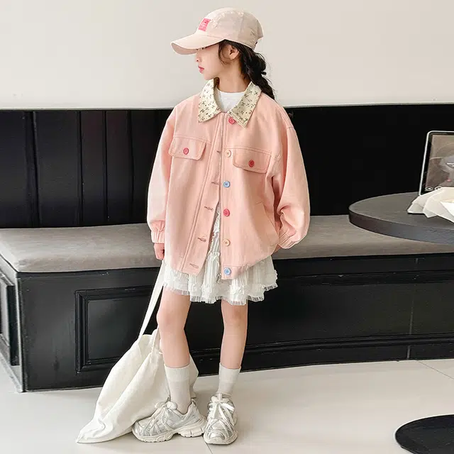 帕兰朵上装 潮流时尚百搭休闲运动彩扣碎花外套 青少年