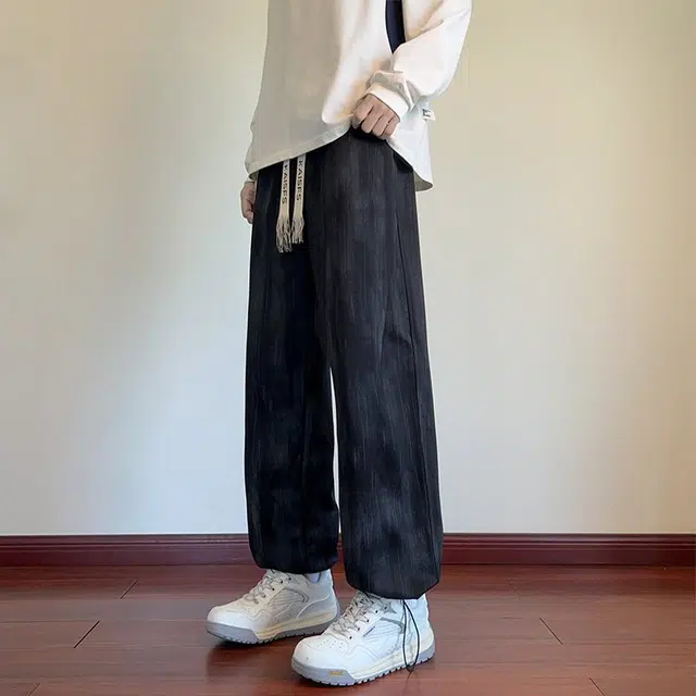 引创 扎染裤子男秋季运动透气显瘦宽松百搭直筒束脚美式潮流长休闲裤 男女同款