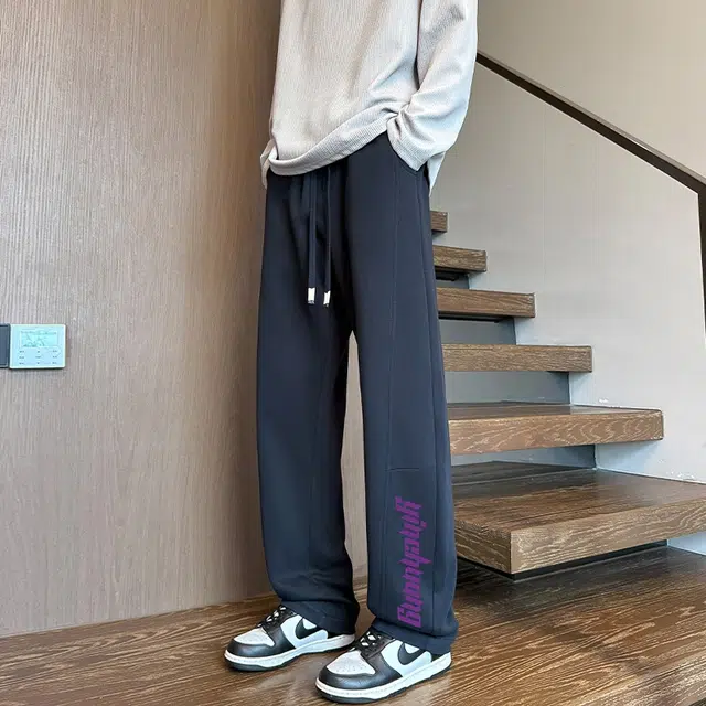 引创 秋季美式长裤裤健身篮球跑步宽松运动休暇直筒新潮裤子男休闲裤 男女同款