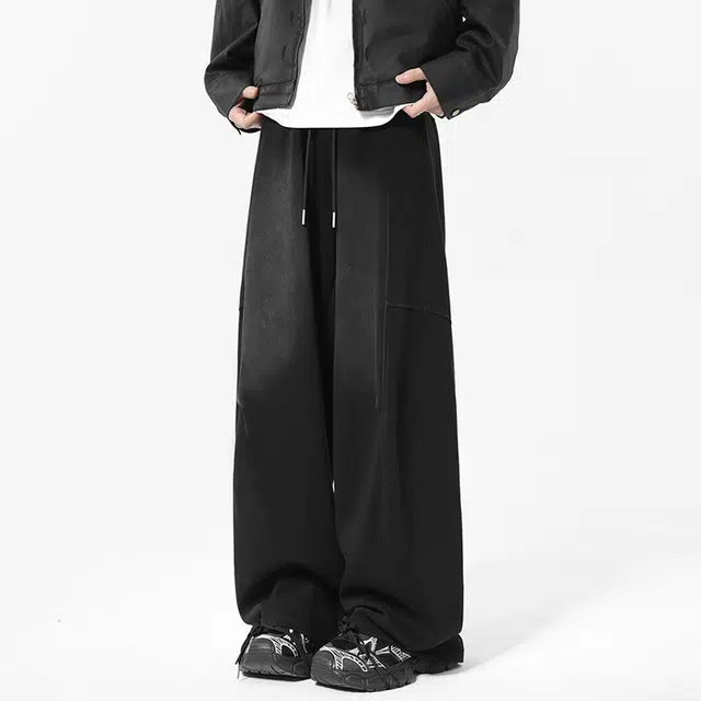 引创 水洗做旧百搭宽松直筒休闲裤 男女同款