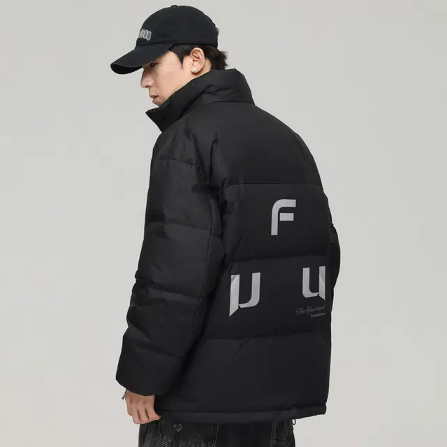 物质公式 美式复古高街设计感字母印花加厚保暖锁温御寒防风防水面包服外套棉袄宽松百搭舒适休闲户外运动潮流嘻哈情侣短款羽绒服 男女同款