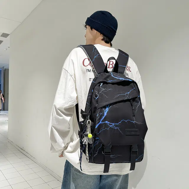 笛贝嘉 设计感个性闪电韩版 尼龙 双肩包 常规 男女同款情侣款 多色