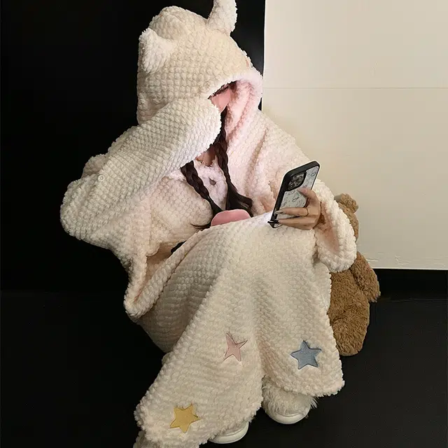 静英鸾 休闲时尚可爱卡通柔软保暖舒适可外穿家居服睡裙 女款