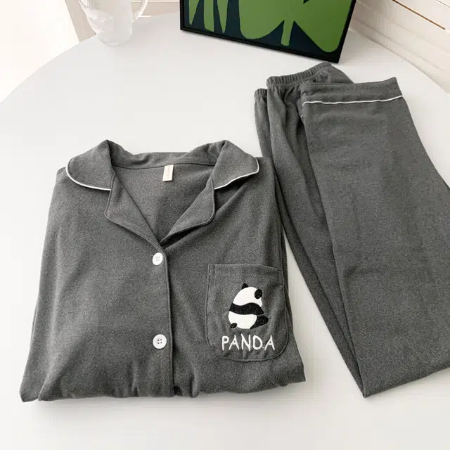 静英鸾 德绒保暖加厚翻领开衫长袖长裤纯色熊猫情侣家居服冬季睡衣套装 男女同款