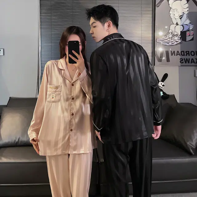 静英鸾 秋季翻领卡通小熊甜美风休闲舒适家居服睡衣礼盒 男女同款
