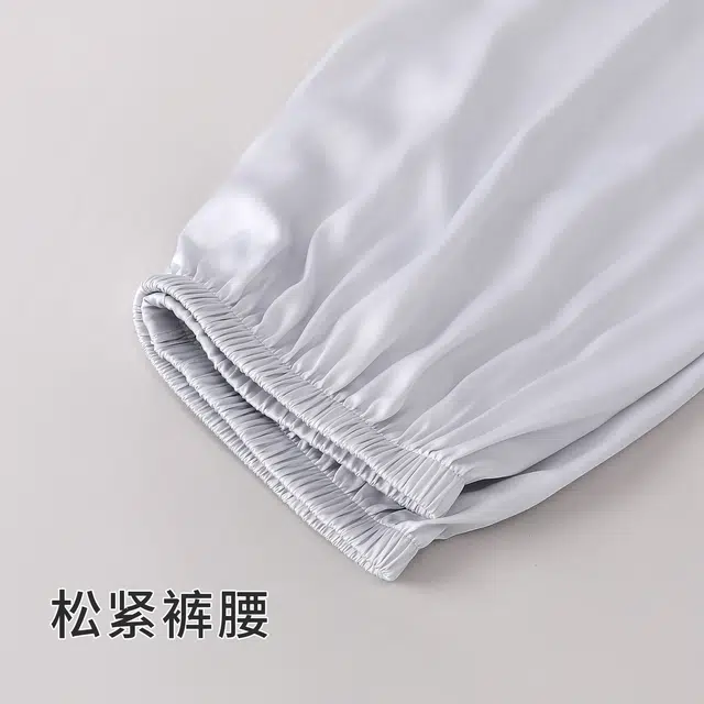 静英鸾 冰丝长袖长裤翻领开衫卡通简约家居服秋冬季睡衣套装 男款