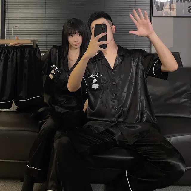 静英鸾 夏季女简约休闲亲肤透气短袖三件套家居服睡衣礼盒 女款