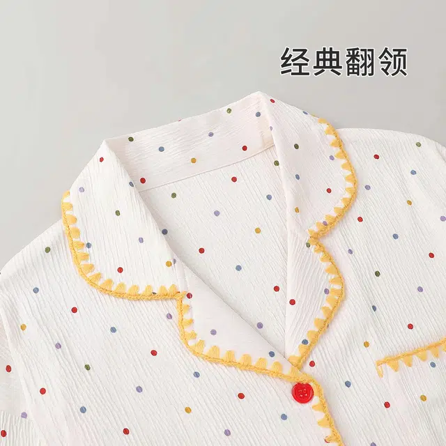 静英鸾 休闲简约翻领可爱卡通小猫亲肤舒适可外穿家居服睡衣套装 女款