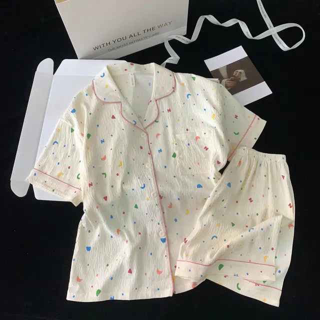 静英鸾 韩版甜美可爱风短袖短裤休闲家居服睡衣礼盒 女款