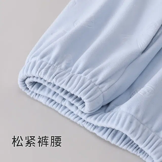 静英鸾 休闲时尚简约蓝卡通小狗亲肤舒适可爱可外穿家居服睡衣套装 女款