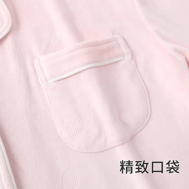 静英鸾 休闲简约甜美时尚翻领印花蝴蝶结亲肤舒适可外穿家居服睡衣套装 女款