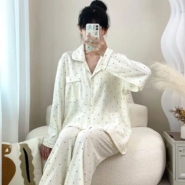 静英鸾 女透气舒适休闲可爱简约设计家居服睡衣套装 女款